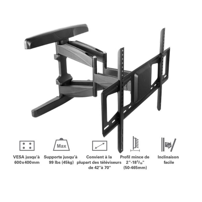 Syncmount SM-4270DMF | Support mural articulé pour téléviseur 42" à 70" - Jusqu'à 99 lb-SONXPLUS Victoriaville