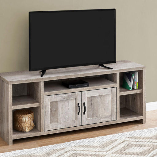 Monarch Specialties I 2742 | Meuble TV - 60" - Imitation bois - Taupe-SONXPLUS Victoriaville