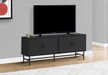 Monarch Specialties I 2732 | Meuble pour téléviseur 60'' - Base de métal noir - 2 portes noires-SONXPLUS Victoriaville