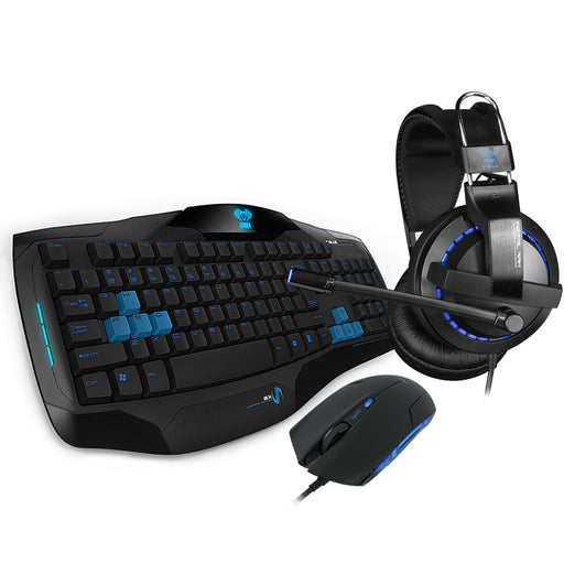 E-Blue EKM828BKUS-IU | Ensemble Cobra 3-en-1 de jeux - Clavier - Souris - Casque - Noir-SONXPLUS Victoriaville