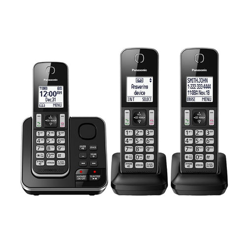 Panasonic KX-TGD393B | Téléphone sans fil - 3 combinés - Répondeur - Noir-SONXPLUS Victoriaville